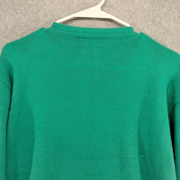 O'Rite Cardigan Sweater Wmns Small Oversized Knit Shoulder Pads Green Vintage - Picture 9 of 11